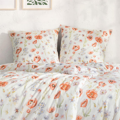 Estella Interlock Jersey Bettwäsche Elysia 6884-945 mohn Blume 135x200