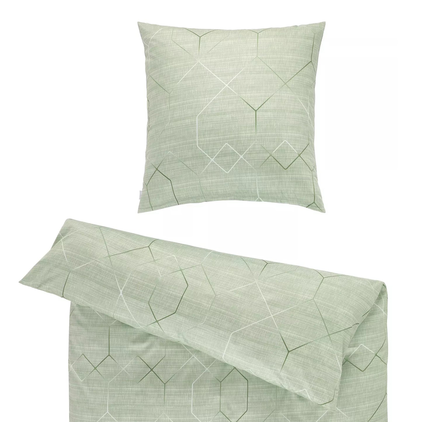 Estella Interlock Jersey Bettwäsche Titus 6886-530 grün Rauten 135x200