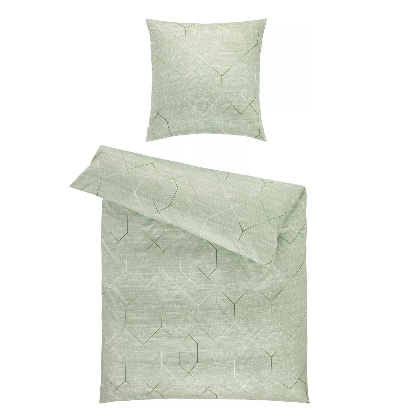 Estella Interlock Jersey Bettwäsche Titus 6886-530 grün Rauten 135x200