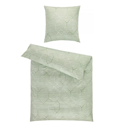 Estella Interlock Jersey Bettwäsche Titus 6886-530 grün Rauten 135x200