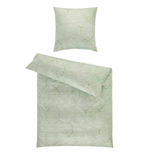 Estella Interlock Jersey Bettwäsche Titus 6886-530 grün Rauten 135x200