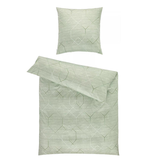Estella Interlock Jersey Bettwäsche Titus 6886-530 grün Rauten 135x200