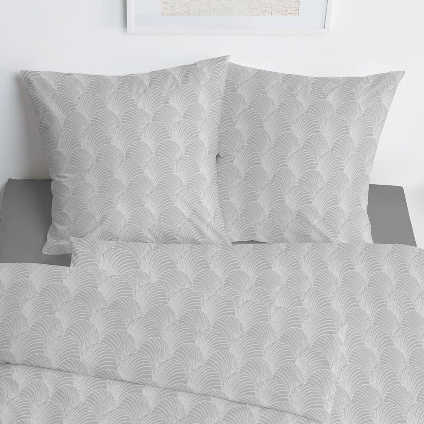 Estella Interlock Jersey Bettwäsche Jacobia 6892-820 Silber 135x200