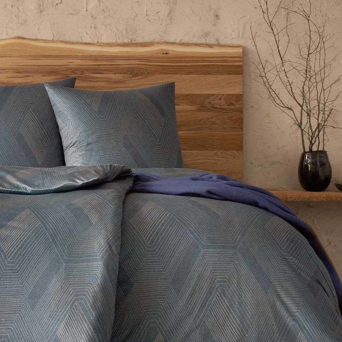 Estella Interlock Jersey Bettwäsche Quinn 6895-840 Graphit 135x200