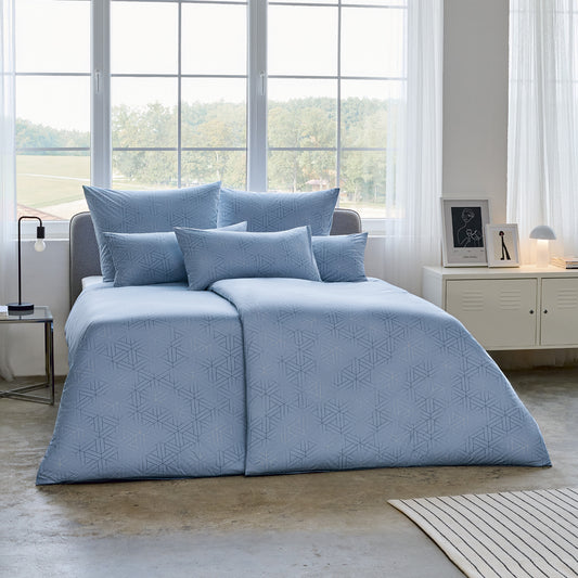 Estella Interlock Jersey Bettwäsche Pippa 6898-610 Taubenblau 135x200