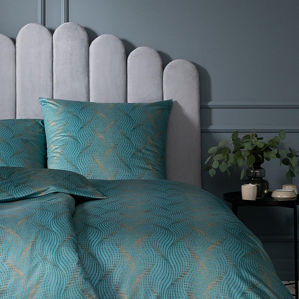 Estella Interlock Jersey Bettwäsche Ruben 6935-050 petrol 135x200