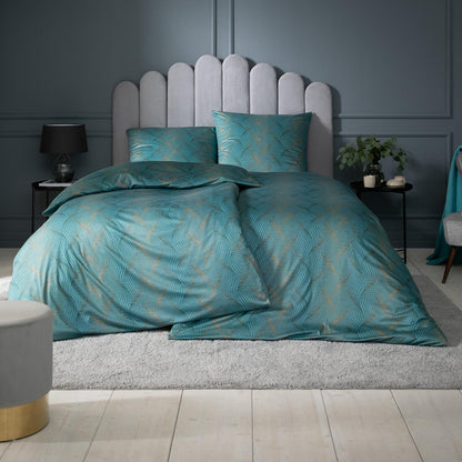 Estella Interlock Jersey Bettwäsche Ruben 6935-050 petrol 135x200