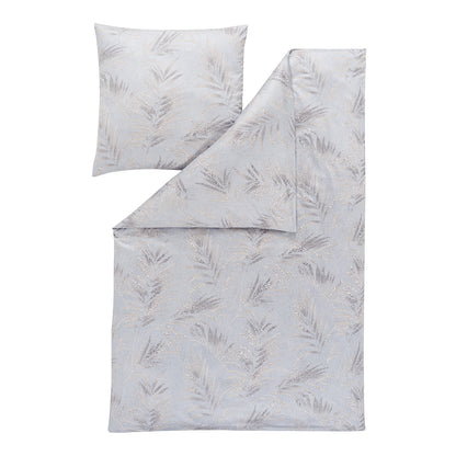 Estella Interlock Jersey Bettwäsche Keno 6941-230 Blätter Grau 135x200