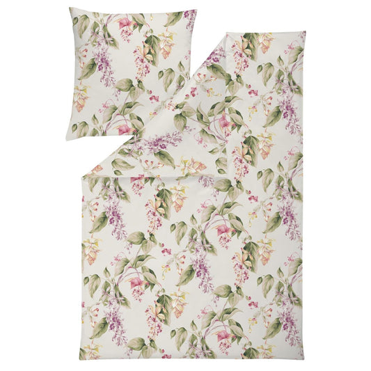 Estella Interlock Jersey Bettwäsche 6952-985 Blumen Blätter 135x200