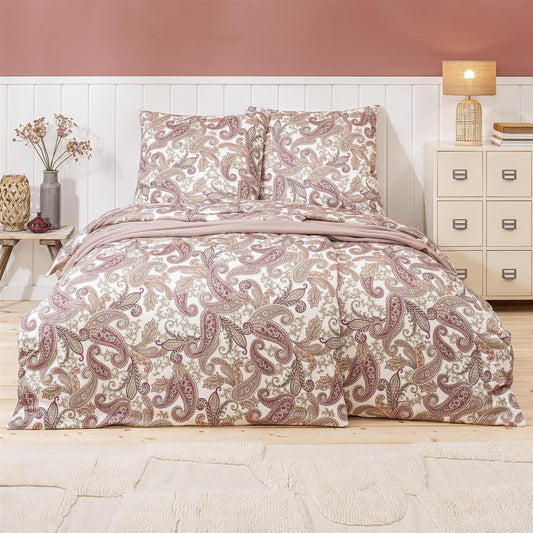 Luxuriöse Bettwäsche aus hautsympathischer Interlock Jersey – gemachtes Bett im Design 6955-290, ideal für Allergiker.