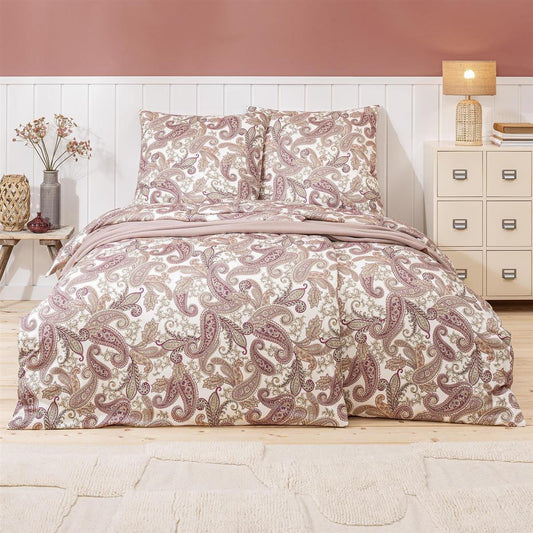 Estella Interlock Jersey Bettwäsche 6955-290 Paisley Koralle 135x200