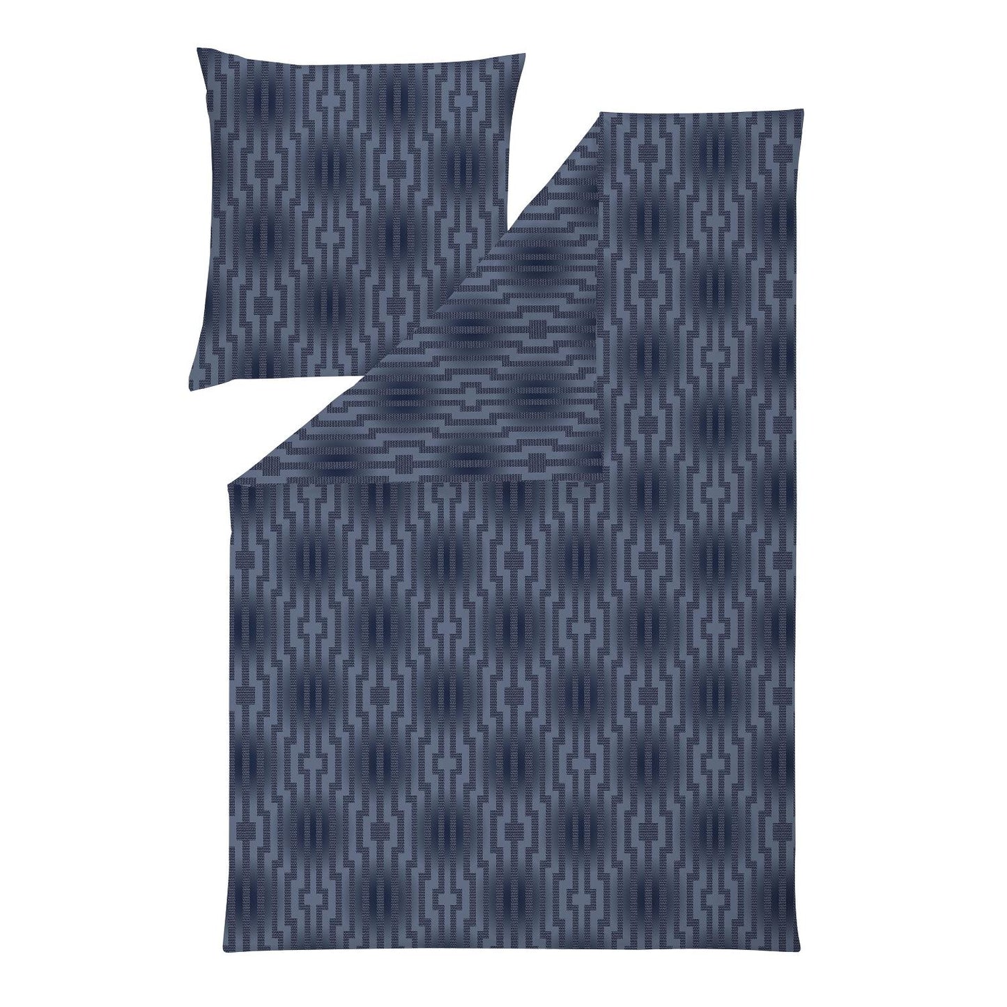 Estella Interlock Jersey Bettwäsche Levian 6970-655 Navy Blau 135x200