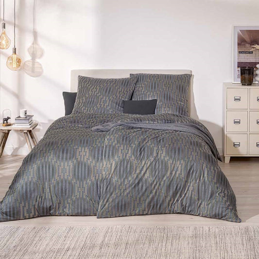 Estella Interlock Jersey Bettwäsche Levian 6970-800 Kiesel 135x200