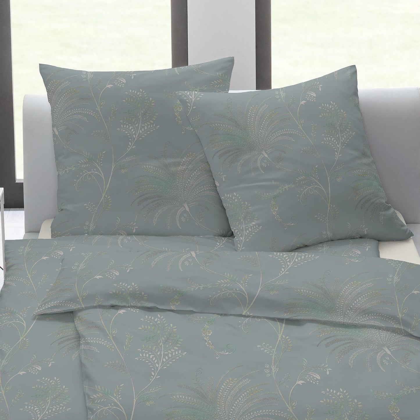 Estella Interlock Jersey Bettwäsche Cecilia 6989-640 Azur Blau 135x200