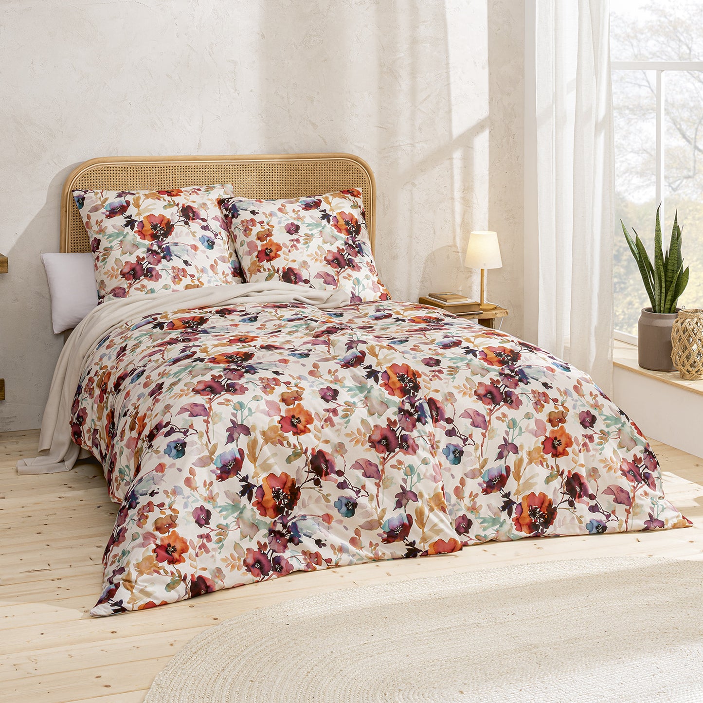 Estella Interlock Jersey Bettwäsche Sanna 6994-985 Blume Creme 135x200