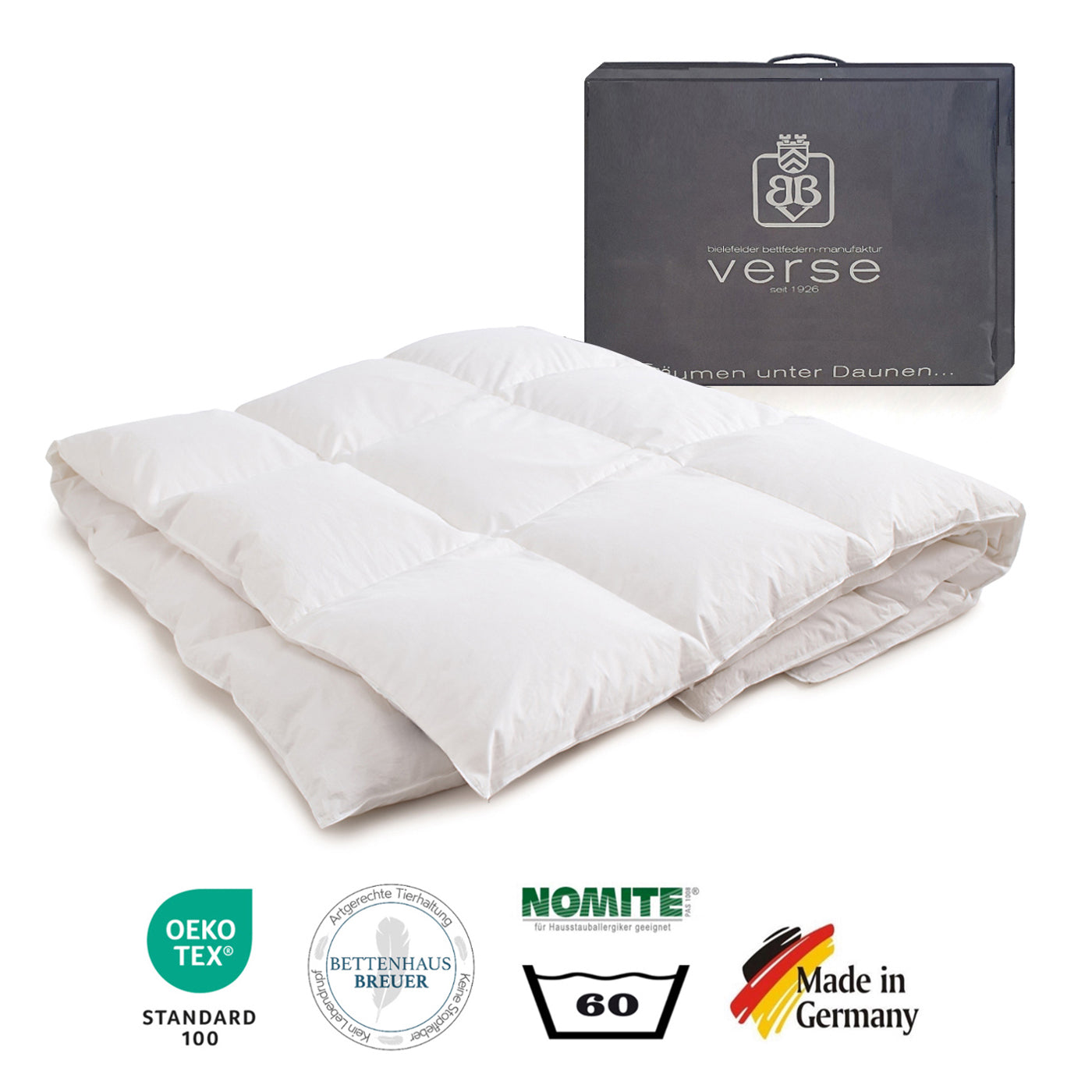 Daunendecke  medium warme neue Daunen Klasse1 Bettdecke 135x200 700g