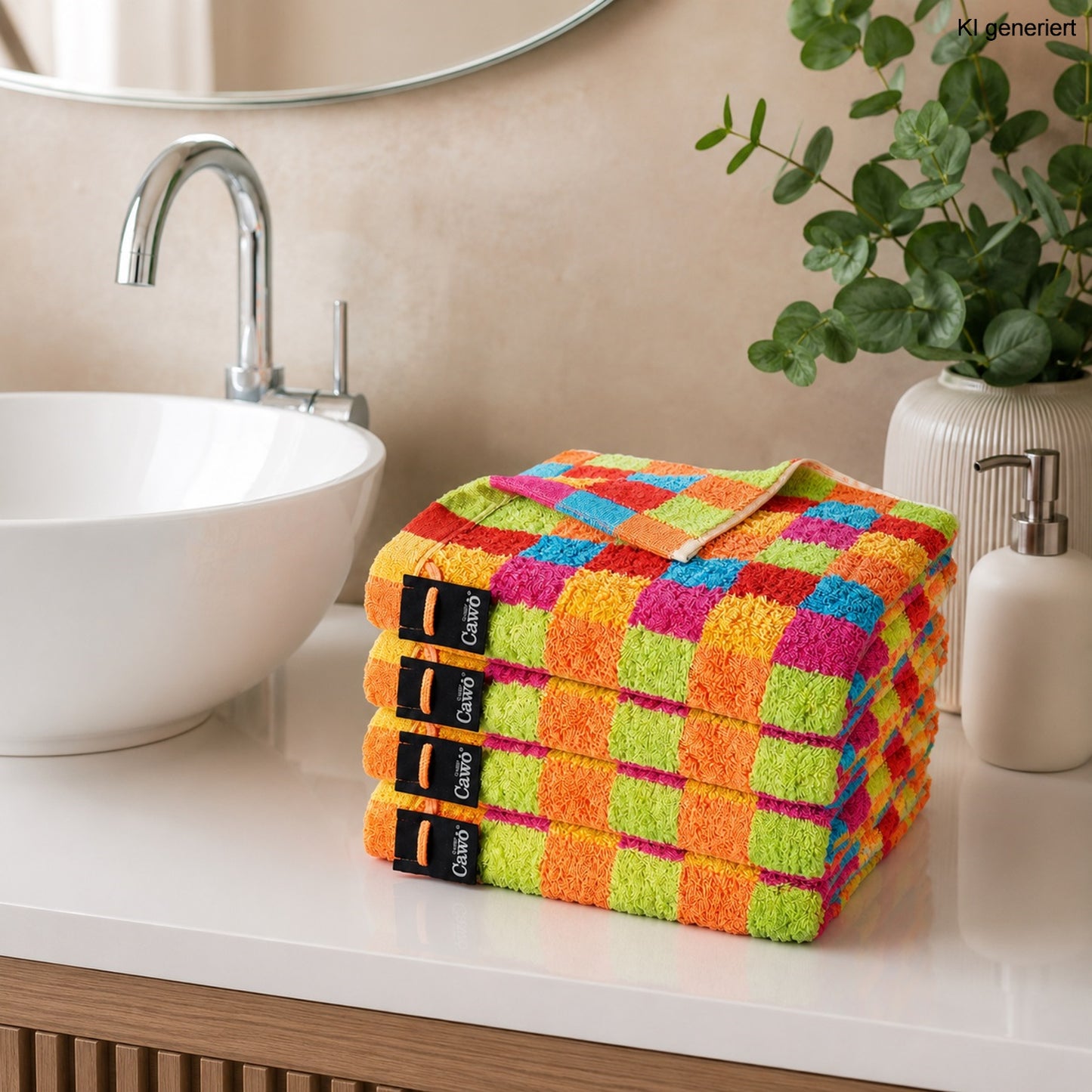 4 Stück Cawö Life Style Handtücher 7017-25 kariert muilticolor 50x100