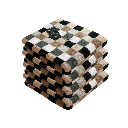 4 Stück Cawö Life Style Handtücher 7047-37 kariert kiesel 50x100