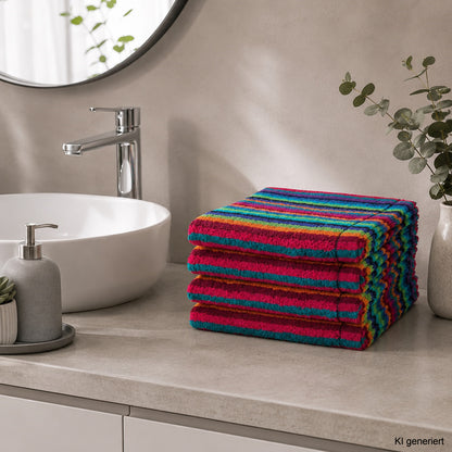 4 Stück Cawö Life Style Handtücher 7048-84 Streifen multicolor 50x100