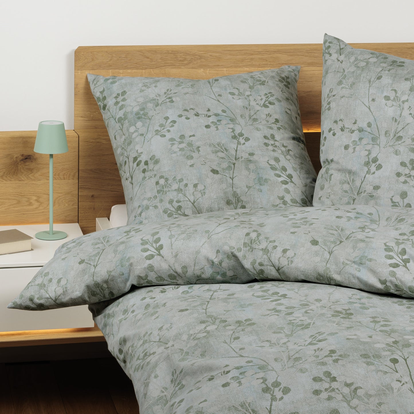 Janine Soft Cotton Bettwäsche Cortina 71003-7 Salbei Blätter 135x200