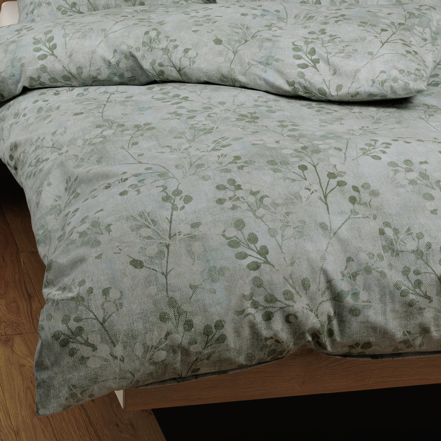 Janine Soft Cotton Bettwäsche Cortina 71003-7 Salbei Blätter 135x200