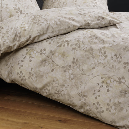 Janine Soft Cotton Bettwäsche Cortina 71003-7 Natur Blätter 135x200