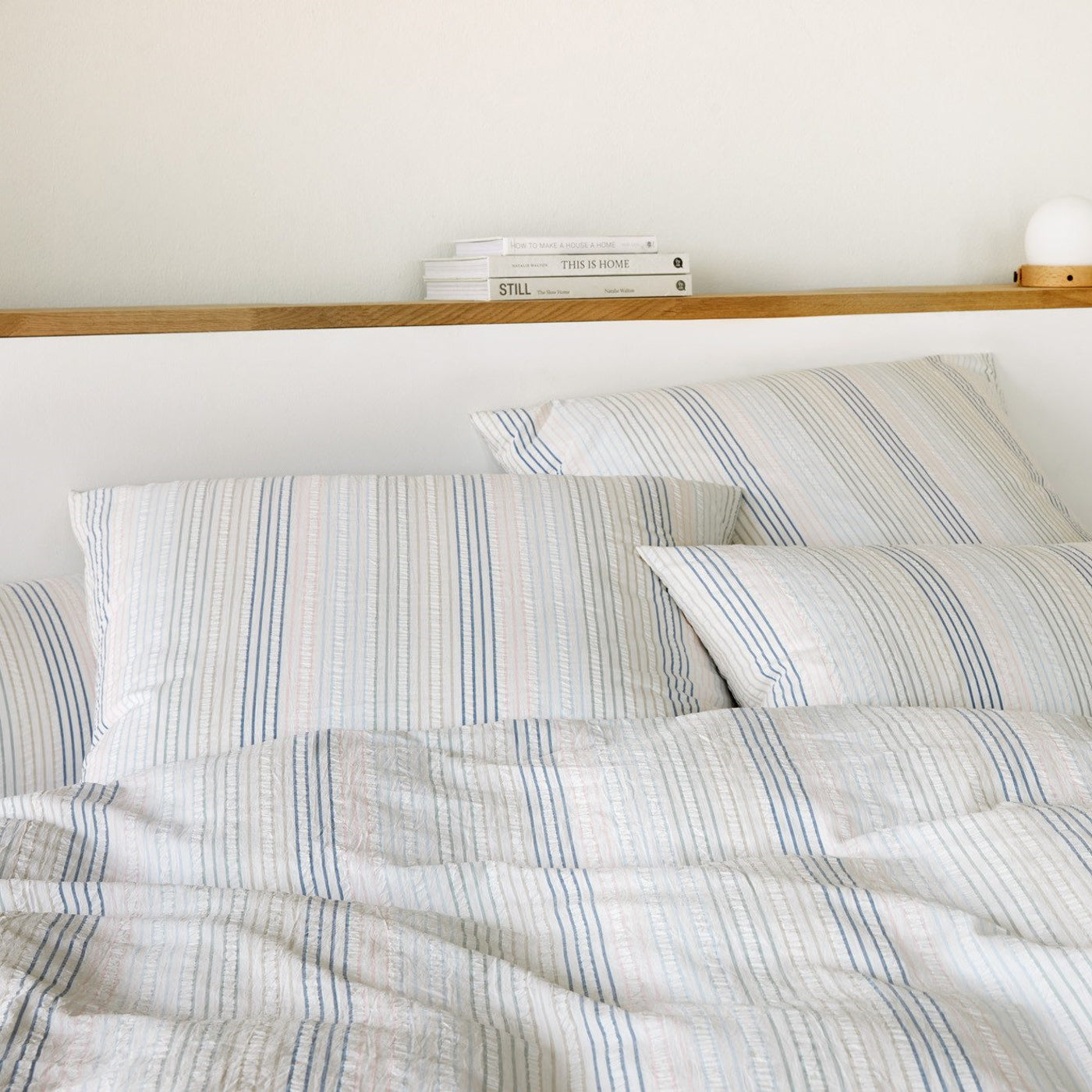 Bettwäsche Elegante gewebter Seersucker Dueodde 7115-2 blau135x200