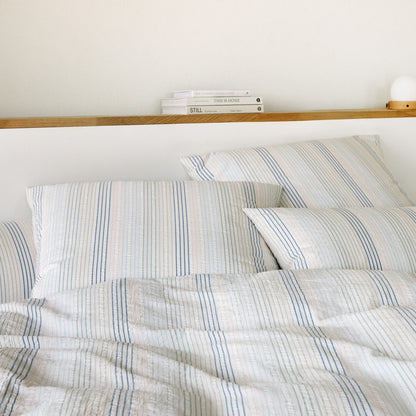 Bettwäsche Elegante gewebter Seersucker Dueodde 7115-2 blau135x200