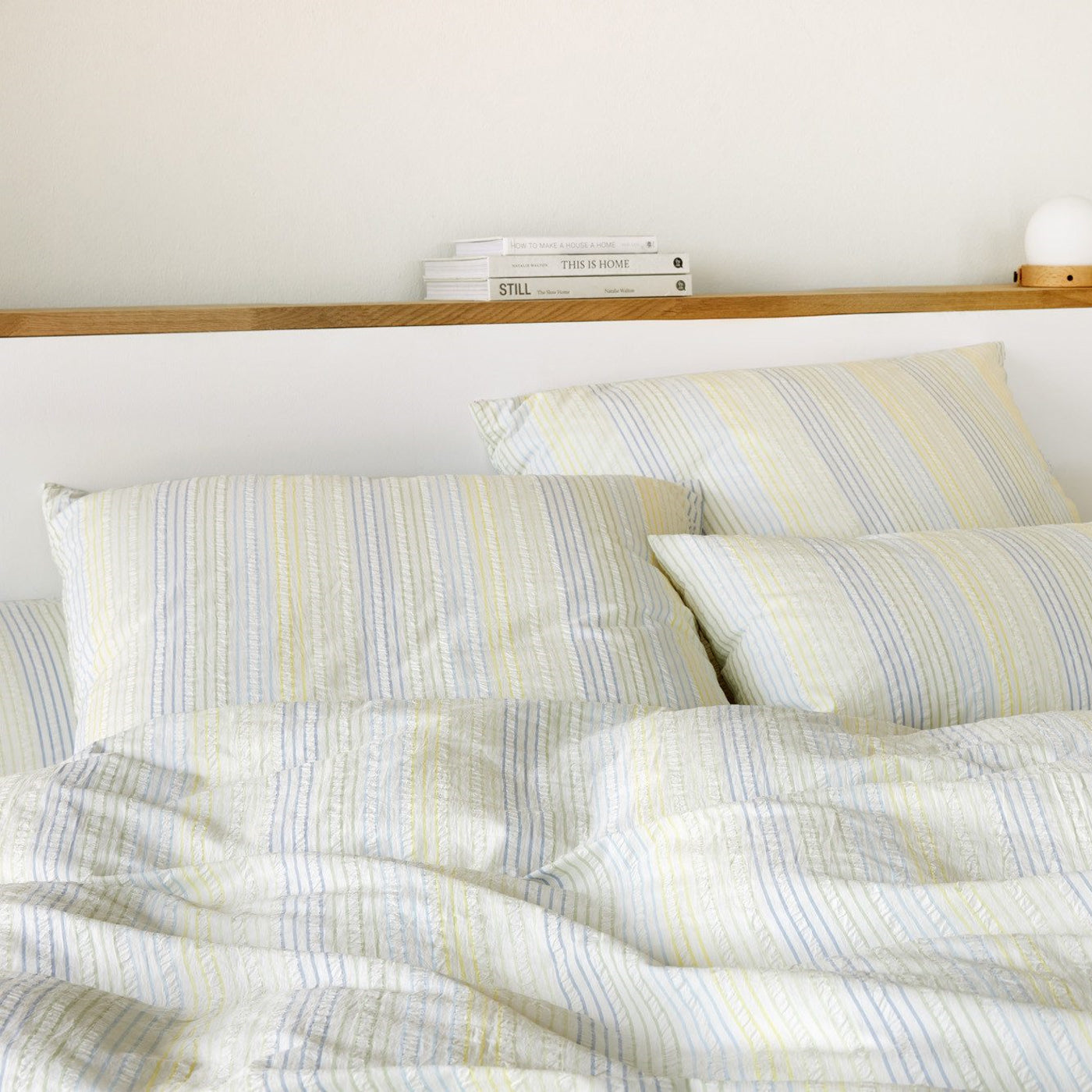 Bettwäsche Elegante gewebter Seersucker Dueodde 7115-4 kiwi 135x200