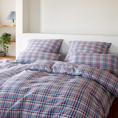 Bettwäsche Elegante gewebter Seersucker Gudhjem 7116-1 pink 135x200