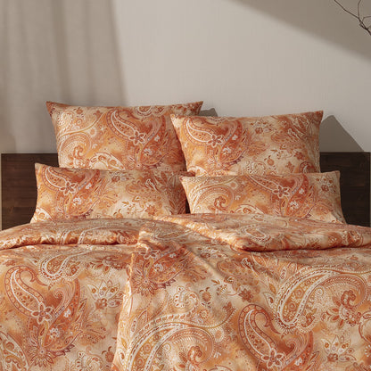 Estella Mako Satin Bettwäsche Rhea 7633-360 Paisley orange 135x200