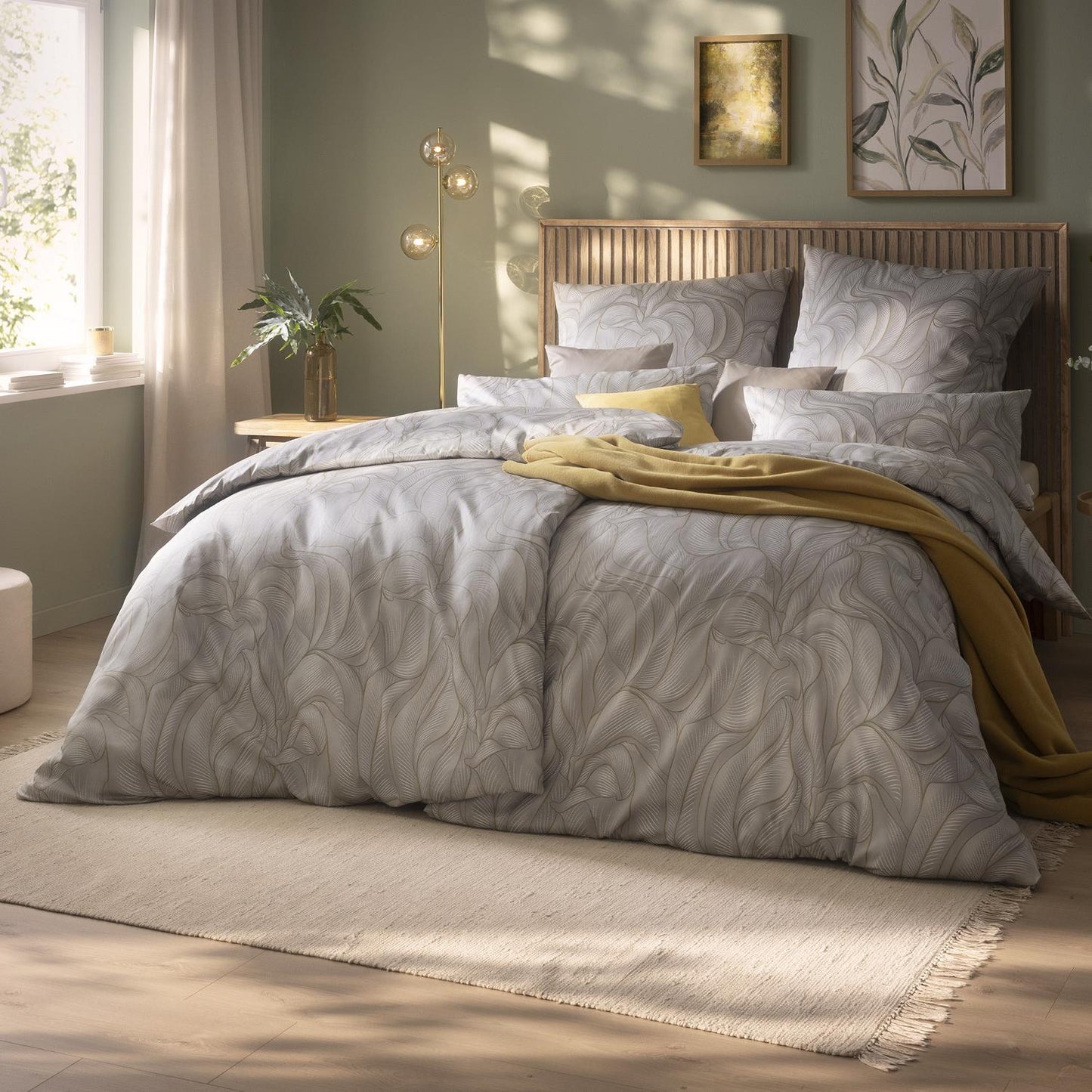 Estella Mako Satin Bettwäsche Hilda 7700-820 silber 135x200