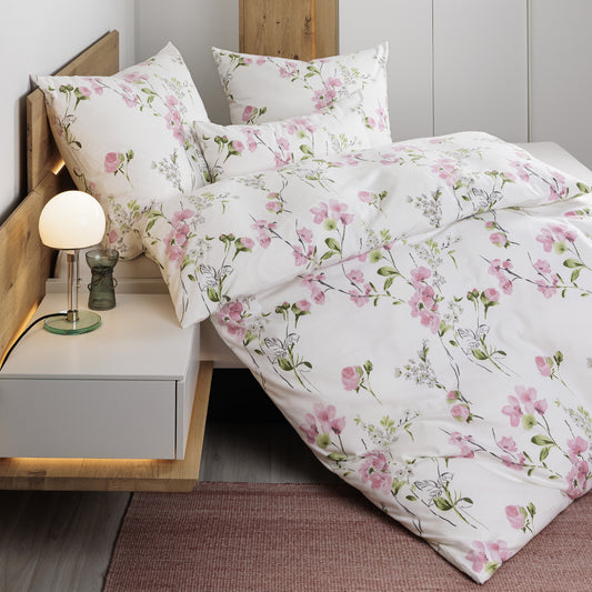 Janine Flanell Bettwäsche Chinchilla S 78069-01 Blüten 135x200