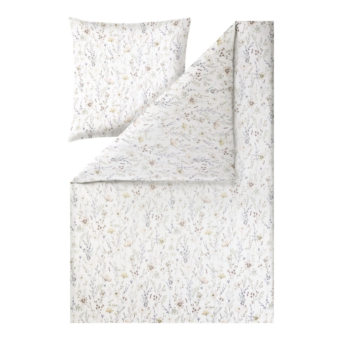Estella Mako Satin Bettwäsche Celeste 7961-230 natur floral 135x200