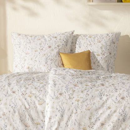 Estella Mako Satin Bettwäsche Celeste 7961-230 natur floral 135x200