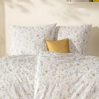 Estella Mako Satin Bettwäsche Celeste 7961-230 natur floral 135x200