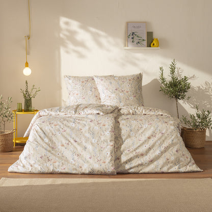 Estella Mako Satin Bettwäsche Celeste 7961-365 sahara floral 135x200