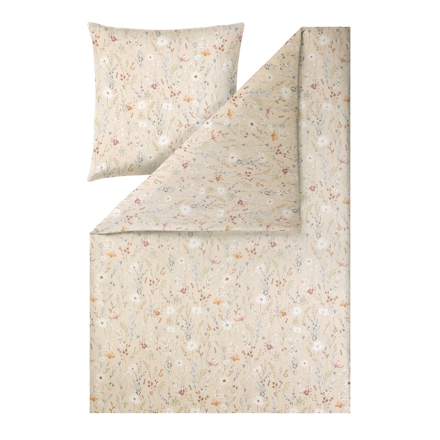 Estella Mako Satin Bettwäsche Celeste 7961-365 sahara floral 135x200