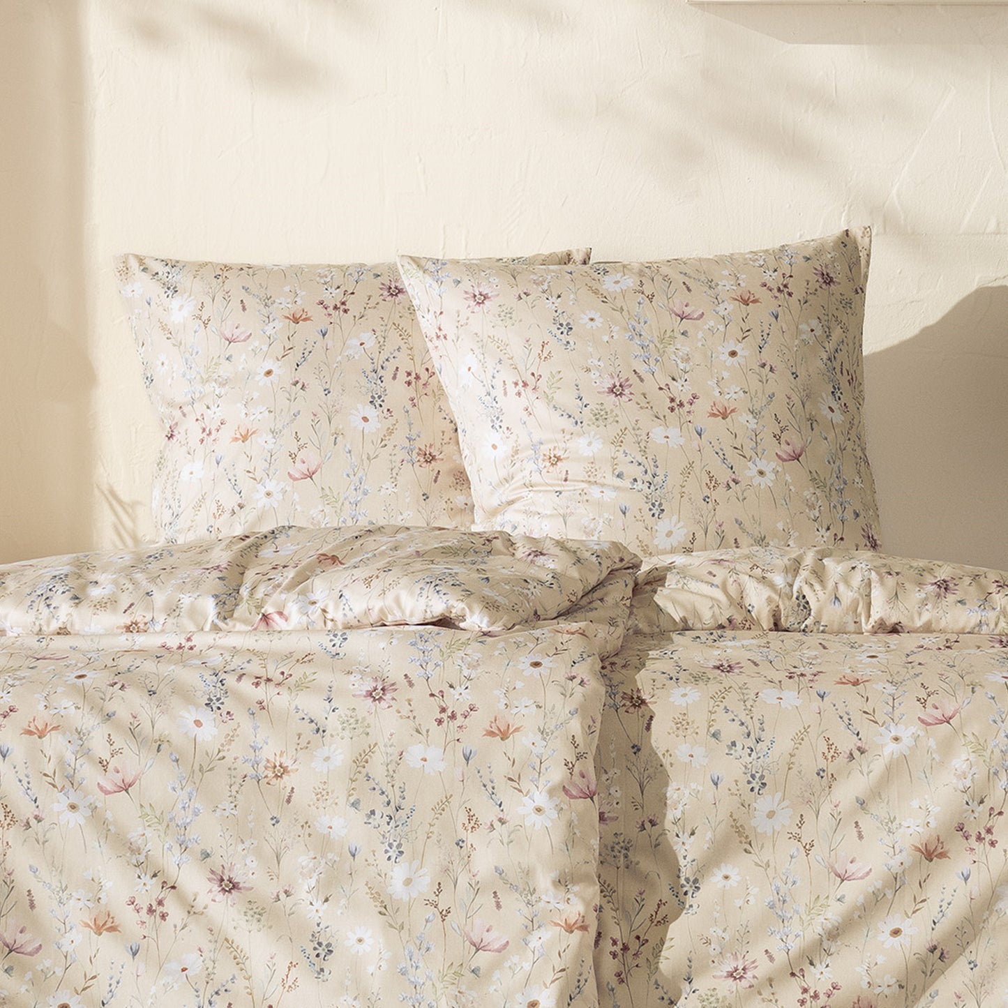 Estella Mako Satin Bettwäsche Celeste 7961-365 sahara floral 135x200