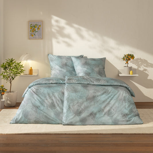 Estella Mako Satin Bettwäsche Orion 7969-614 Kreise eisblau