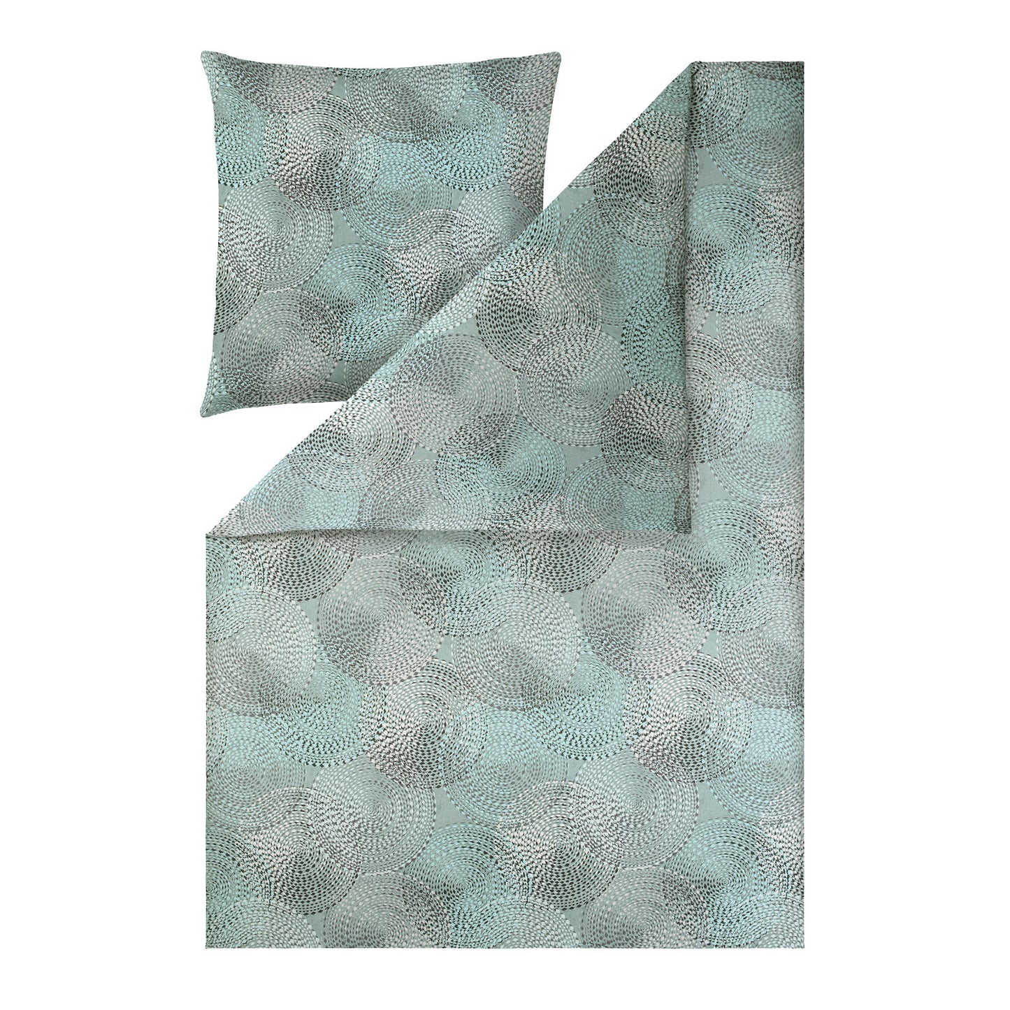 Estella Mako Satin Bettwäsche Orion 7969-614 Kreise eisblau