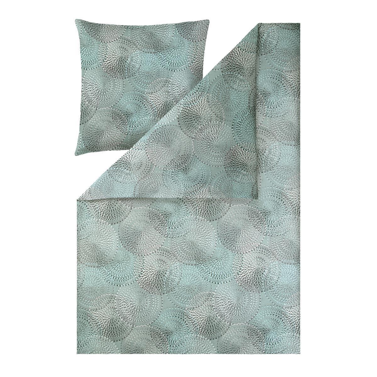Estella Mako Satin Bettwäsche Orion 7969-614 Kreise eisblau