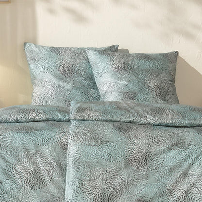 Estella Mako Satin Bettwäsche Orion 7969-614 Kreise eisblau