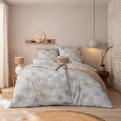 Estella Mako Satin Bettwäsche Orion 7969-810 Kreise grau