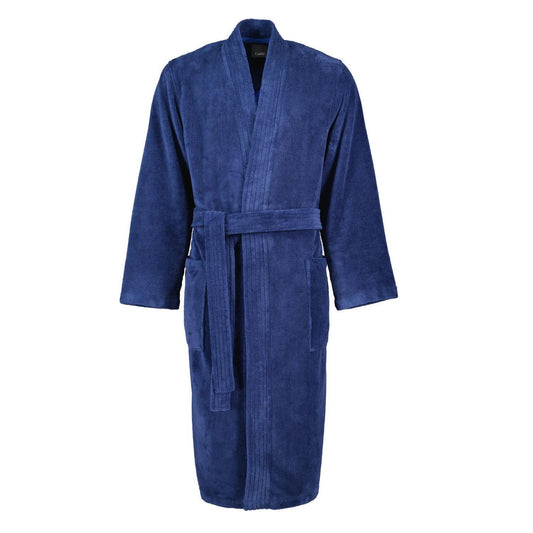 Cawö Home Herren Bademantel Kimono 800-11 nachtblau Unifarben