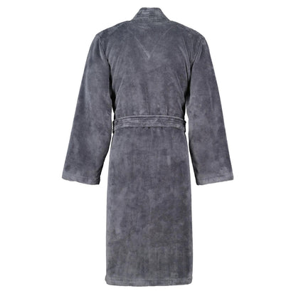 Cawö Home Herren Bademantel Kimono 800-71 anthrazit Unifarben