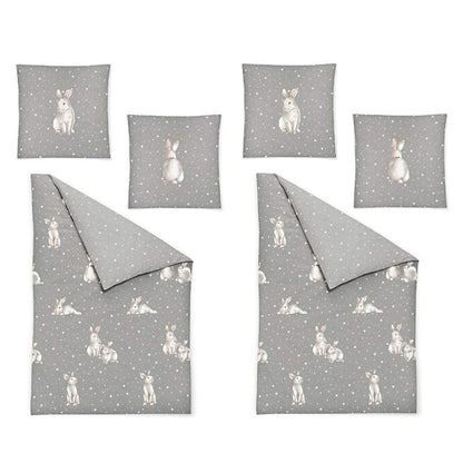 4 tlg Irisette Biber Bettwäsche Dublin 8026-11 Hase Schneehase 135x200