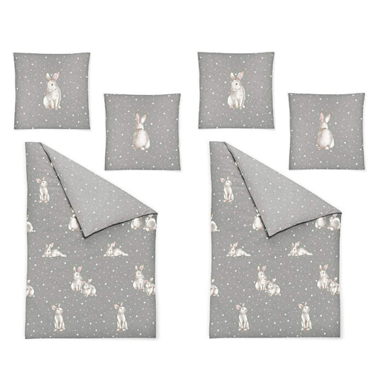 4 tlg Irisette Biber Bettwäsche Dublin 8026-11 Hase Schneehase 135x200