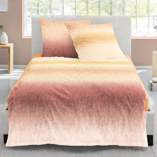 Irisette Biber Bettwäsche Koala 8205-50 Streifen kupfer orange 135x200