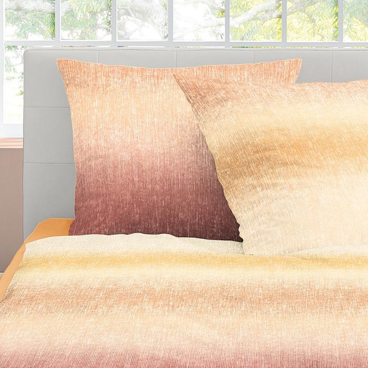 Irisette Biber Bettwäsche Koala 8205-50 Streifen kupfer orange 135x200